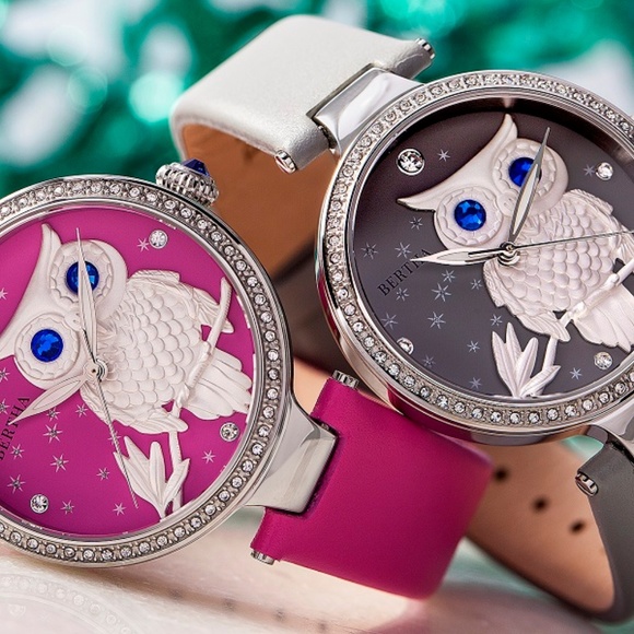 Unique Women\'s Watch with Custom Engraved Owl Dial